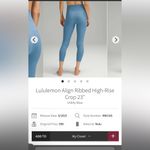 Lululemon  Align Ribbed High-Rise Crop 23”
Size 6 Photo 6