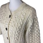 Kilronan Irish Merino Wool Cream Cable Knit Cardigan Sweater Small Photo 1