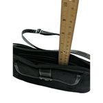 Small Black Acetate Handbag Adjustable Strap Zippered Inside/ Snap Front Pocket Photo 7