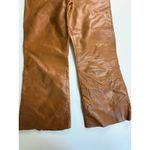 Guess  Genuine‎ Leather Pants Women's Size 2 Brown Flare Leg Design raw hem Photo 2