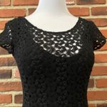 Free People Black Lace Dress Sz XS Short Sleeve Black Knit Dress Goth Emo Dress Photo 7