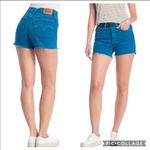 Levi's Levi’s 501 high rise turquoise cutoff Jean shorts Size 30 NWT Photo 1