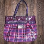 Coach  Purple Poppy Tartan Plaid Vintage Tote Baby Purse with Hangtags attached Photo 0