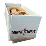 Minnetonka Suede Moccasin Keychain Key Ring Taupe Brown Fringed Mini Shoe NIB Photo 3