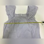 Old Navy  Blue and White Striped Shirt Ruffle Shoulder Size M NWT Photo 8