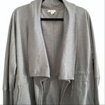 Caslon Cinch Waist Jersey Knit Gray Cardi Size Lg Photo 5