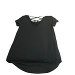 Hippie Rose Black Criss Cross Back Short‎ Sleeve T-Shirt Casual Everyday Top Photo 3