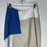 Holding Horses Anthropologie Size 8  Midi Skirt Patchwork Blue Asymmetrical Hem Photo 2