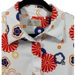 Original Penguin 3/4 Sleeve Retro Floral Polo Popover Blouse Top L Photo 5