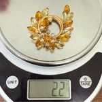 Vintage Unsigned Juliana Yellow Amber Rhinestone Crystal Open Back Brooch 22g. Photo 6