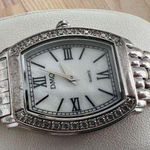 DMQ Diamonique Ladies Watch Cubic Zirconia Pearl Dial Stainless Bracelet Photo 1