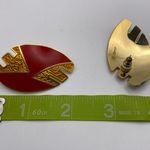 Vintage Edgar Berebi Large Red Enamel and Good Tone Post Earrings Photo 5