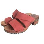 Candie's  Wood Platform Chunky Block Heel Sandals Womens‎ 6 Slides Lug BOHO Hippie Photo 9