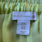 House of Harlow 1960 Lounge Satin Shimmer Wide Leg Pants Womens XS Yellow Green Photo 4