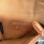 Fossil Vintage  Small Crossbody Purse Genuine Brown‎ Leather Beaded 6”x4.5” Photo 3