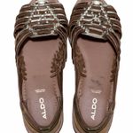 ALDO  Metallic Woven Slide Sandals, Flat Summer Shoes, (Pre-Owned, Visible Wear) Photo 1