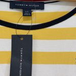 Tommy Hilfiger Yellow Striped Sleeveless Maxi Dress Sz L Side Slits Beach Travel Photo 3