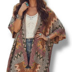 Akemi + Kin Anthropologie  Alva Wrap Tan Multi Chevron Textured Size O/S Photo 0