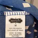 Mud Pie Blue White Geometric Blouse Sleeveless M Photo 5