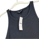 J.Crew Vintage rib high neck cutaway tank dress with poplin skirt Black XL NWT Photo 6