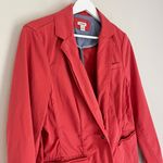 L.L.Bean Women’s Casual Cotton Blazer Jacket Coral Pink Blue Size Medium Photo 2