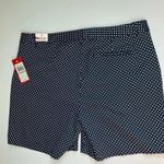 IZOD Athletic Cotton Spandex Sporty Golf Print Pattern Shorts Navy+ Wht Photo 1