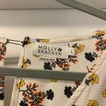 Molly Bracken  Anthropologie Ecru Floral Print Romper Size Large Shoulder Outs Photo 1