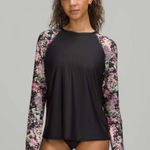 Lululemon NWT  Waterside Relaxed UV Protection Long Sleeve Shirt Black Pink Sz L Photo 0