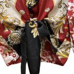 Soho NY & Co. Scarf Print Satin Front Tie Blouse S Photo 9