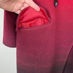 Worthington Dress Coat Womens Large Red Ombre Wool Blend Long Double Breasted Photo 13