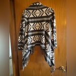 Billabong  Show Me Cardigan Sz Med Aztec Waterfall Front Fringe Pockets Gray Photo 1