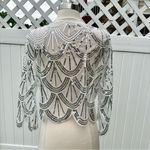 Vintage White and Silver Sequin Capelet Photo 8