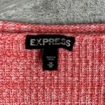 EXPRESS Sweater Womens Medium Red White Marled Chunky Oversized Preppy Comfy Photo 5