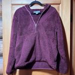 Ariat Womens Maroon Berber Sherpa Hoodie Sweatshirt Jacket Size Medium Cozy Warm Photo 2