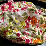 Vibrant Floral Fabric Nurse Cap Bouffant Hat (324) Red Photo 2