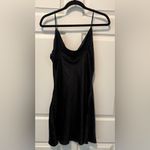 Chic Black Mini Dress with Spaghetti Straps Size L Photo 3