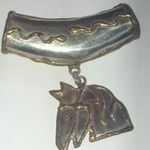 Vintage Silver Tone Dangling Horse Slider Boho Pendant Photo 1