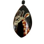 Hand painted giraffe pendant necklace on cord Photo 1