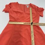 London Times  Womens Size 4 Orange Pink V Neck Short Sleeve Fit Flare Mini Photo 5