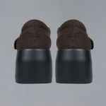 Unif Gavo Mary Jane Chunky Platform Felt Upper Brown Black 9 Photo 3