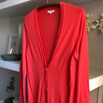 Gap  Coral Red Lightweight Long V Neck Cardigan Size Small Photo 1