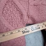 Lucky Brand  S Pink Cable Knit Quarter Zip Cropped Pullover Sweater Cottagecore Photo 9
