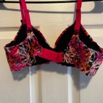 No Boundaries  36B Push Up Bra Pink Orange Tropical Floral Lace NWT Photo 6