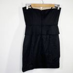 Rachel Zoe  Womens Peplum Strapless Dress Size S Black Office Cocktail Party Photo 1
