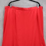Ashro Red Formal Flare Long Party Satin Chic Vintage Cherry Maxi Skirt Plus 22W Size 18 Photo 2