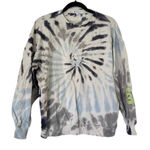 Peloton  Tie Dye Logo Crew Neck Sweatshirt Womens Small Blue Green Photo 0