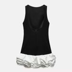 ZARA  dress jumpsuit scort ruffled black bodycon fitted evening Photo 9