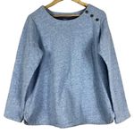 IZOD  Fleece Lined Sweatshirt Womens L Light Blue Cotton Button Detail Casual Photo 0