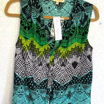 Mara Hoffman NWT  vest shirt Aztec print green blue gray medium Photo 0