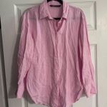ZARA  Pink Linen Blend Long Sleeve Shirt Gathered Detail At Back Waist Photo 0